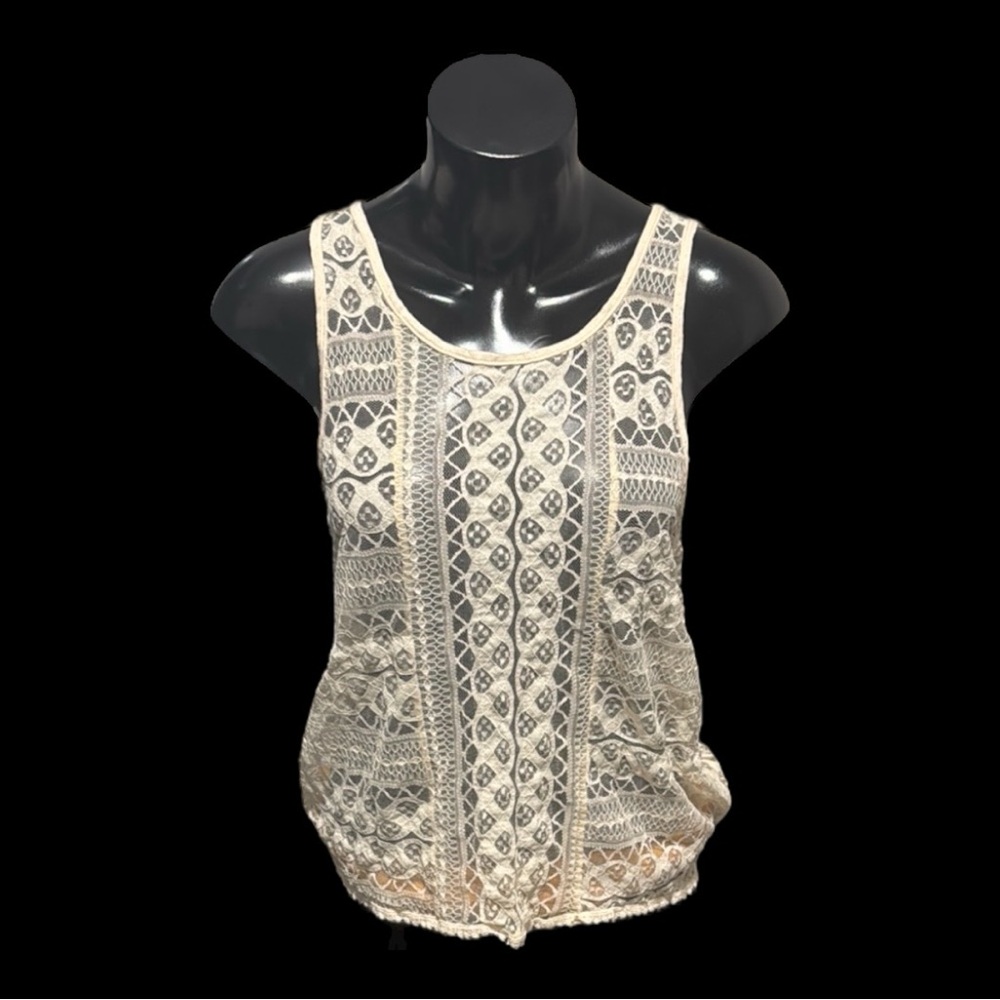 Lace Tank Top | Pinkmelo | Woman’s Medium | Cream